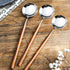 Retro Wooden Handle Spoon Set - 4 Pcs Stainless Steel Serving Tablespoons, Wooden Dinner Spoon, Silver Silverware with