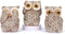 Set of 3 Owl Statues Home Dcor, Cute Owl Figurines for Shelf,