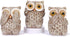 Set of 3 Owl Statues Home Dcor, Cute Owl Figurines for Shelf,
