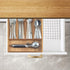 Acacia Wood Silverware Organizer, 5-Compartment Kitchen Utensil Drawer Organizer for Forks & Spoons, Flatware Holder