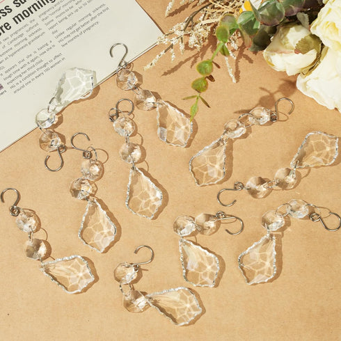 10pcs 38mm 50mm Crystal Sun Catcher, Clear Maple Leaf Crystal Chandelier Prism Pendant Parts, Suncatchers Hanging
