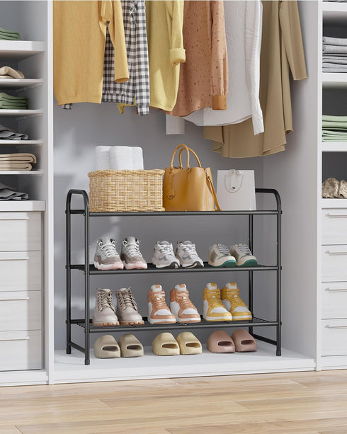 Closet Closet 25.6" 3 Kitsure Shoe Rack - Stainless Steel Shoe Organizer, Sturdy Shoe Rack for and Front Door Entrance