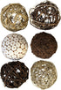 Blue Donuts Decorative Balls, Assorted Rattan Wicker Balls for Centerpiece Bowl Fillers, Pack of 6