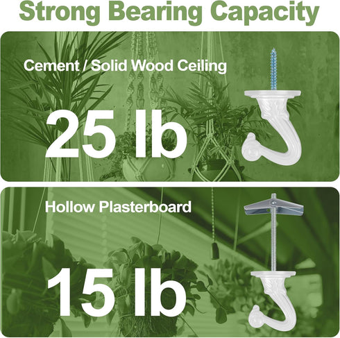 Aidoclip 6 pcs Ceiling Hooks for Hanging Plants,Hanging Hanging Lights Metal Small Hooks,Indoor Outdoor Wall Heavy Duty