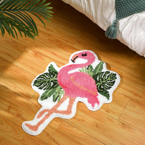 Ceenna Flamingo Bath Mat, Pink Non Slip Rugs for Bathroom Kitchen Indoor Outdoor, 27.56 x 19.69 Inches