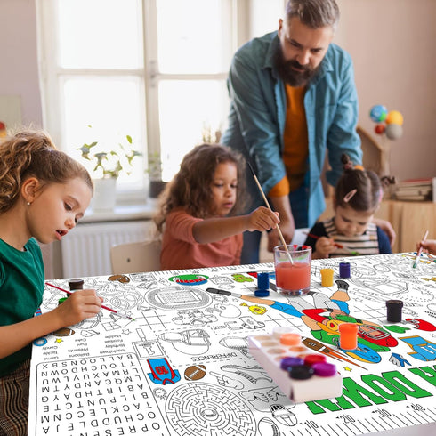 Naozinebi Football Giant Coloring Poster Football Large Versatile Activity Drawing Paper Coloring Tablecloth DIY Sport
