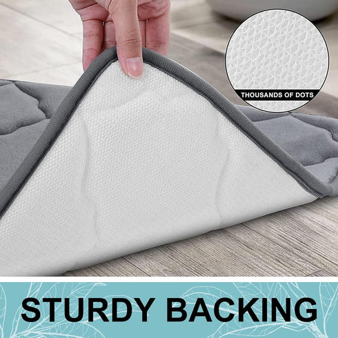 OLANLY Memory Foam Toilet Rugs U-Shaped 24x20, Ultra Soft Non-Slip Thick Bathroom Mat in Dark Grey