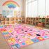Washable Kids Play Rug 5x7, Non-Slip Educational Animal & Season Shape Carpet