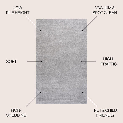 3x5, (SEU100K-3) JONATHAN Y Haze Solid Low-Pile Light Gray Indoor Area Rug Coastal,Bohemian,Minimalist,Classic