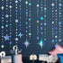 Iridescent Party Decorations, Star Circle Dot Paper Garland Banner for Kids Birthday, Baby Shower, Wedding, Festival