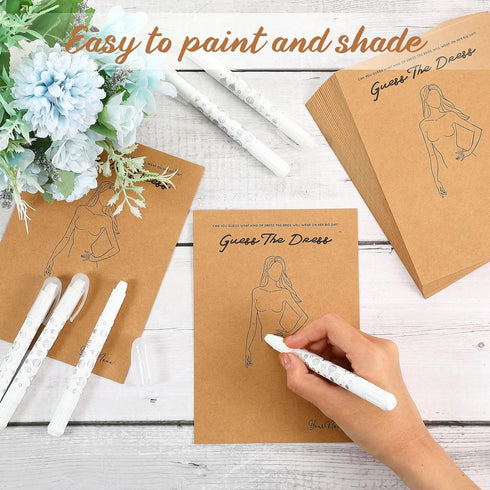 30 Set 30 5 7 Inch 30 Geyoga Guess The Dress Bridal Shower Games for Guests, Include Pcs x Wedding Shower Games Cards