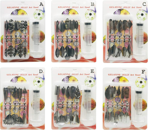 Woohome Art Cake Tools, 3D Gelatin Jelly Tools Includes 60 PCS Gelatin