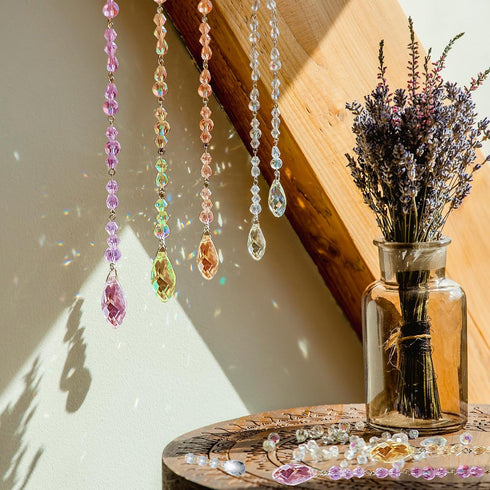 K9 6 Pack 38mm PATIKIL Crystal Pendants Teardrop Beads, Chandelier Prisms Parts Hanging Beads DIY Lamp for Arts Crafts
