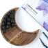 Room Decor Jewelry Organizer - Walnut Wood Tray with Spiritual Accents, Boho Gothic Style, Trinket Dish, Moon Shaped
