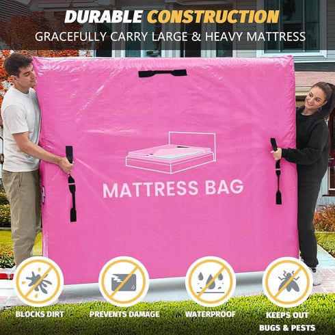 8 (82x62x13.5 Mattress Bags for Moving and Storage, BETU Queen Mattress Protector Waterproof Mattress Cover with Heavy