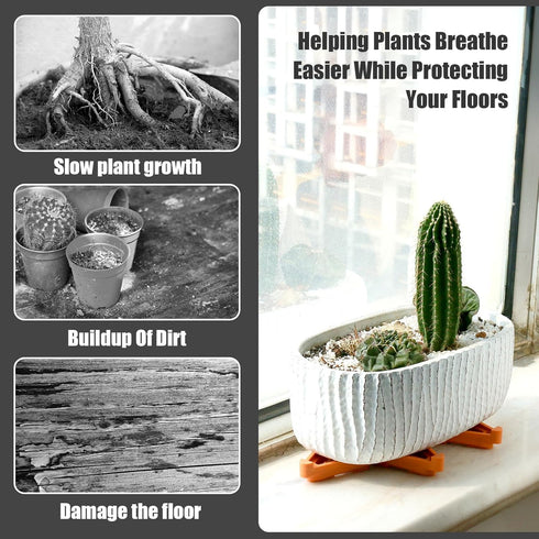 (24, Flower Plant Pot Feet,Pot Toes Pot Lifters Supports Small to Large Flower Planters,Invisible Flower Pot