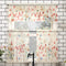 No. 918 Rosalind Watercolor Floral Semi-Sheer Kitchen Curtain Valance and Tiers Set, 54" x 24", Poppy Red