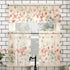 No. 918 Rosalind Watercolor Floral Semi-Sheer Kitchen Curtain Valance and Tiers Set, 54" x 24", Poppy Red