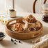 14 Counter JUNGLE CULTURE Handcrafted Round Wicker Tray Large Decorative Rattan Serving Basket for Coffee Table