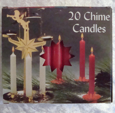 Biedermann & Sons 2-Hour Long Burning Unscented Tree or Chime Candles, Red, Set of 20