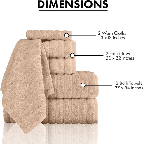6 Set, 100% 2 2 2 Classic Turkish Towels CTT Luxury Piece Towel Turkish Cotton, Quick Drying, Highly Absorbent & Comfy