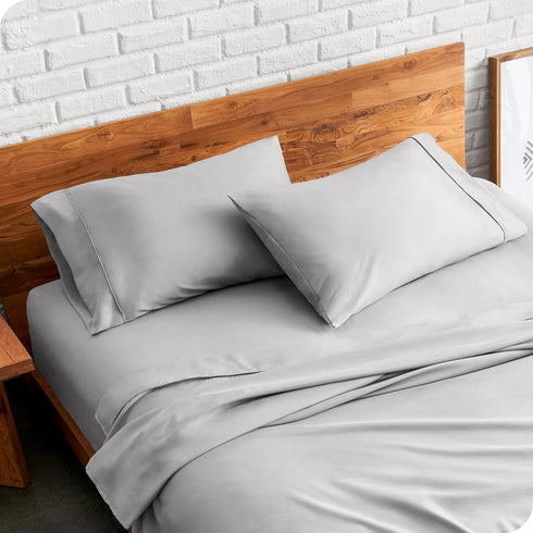 Bare Home King Size Microfiber Pillow Cases, Set of 2, Light Grey, Cooling, Easy Care
