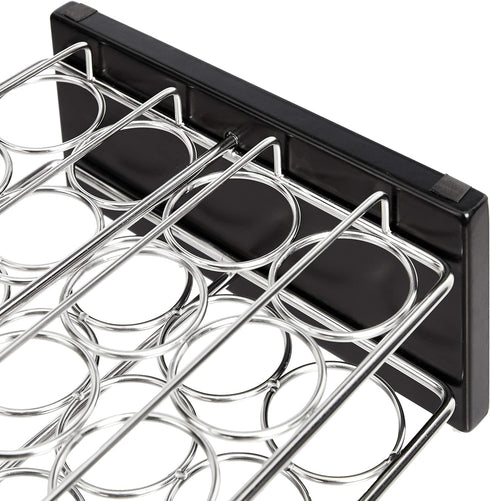 20 Amazon Basics Jars Spice Rack Organizer, Space-Saving Kitchen Organizer with Glass Spice Jars, Sturdy, Silver