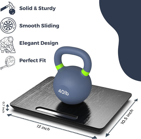 Ibyx Elegant Sliding Tray for Coffee Maker & Heavy Kitchen Appliances, Sturdy, Black Medium Size