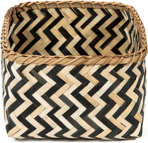 Compactor X-Large Bamboo Zebra Basket, Black/Natural