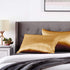 Morning Glamour Satin Pillowcases for Hair & Skin, Standard/Queen Size Set of 2, Gold, 20”x26”