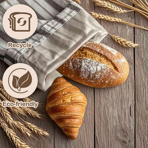 Duthcbw 1 Premium Bread Bags for Homemade Loaves, XL Reusable Linen with Plastic Lining, Equipped with Convenient
