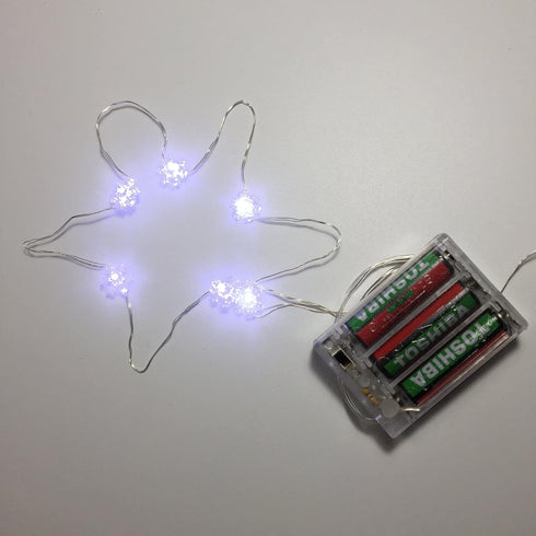 Set 2 6 on/18 Decorations,30LEDs,10 of Battery Operated Mini Led Fairy Light Snowflake Lights with Timer Hours Hours