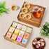 NANXITU Drawer,with12 Countertop Acacia Wood Tea Holder Organizer,Tea Box Organizer Storage Box,Tea Caddy for Tea Bags
