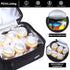 MIER 2 Compartment Lunch Bag, Leakproof Insulated Cooler Bag for Work, Black, for Men and Women