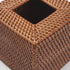 Rattan Tissue Box Cover, Natural Woven Facial Napkin Holder Square (Honey Brown, 5.5x5.5x5.9 Inch)