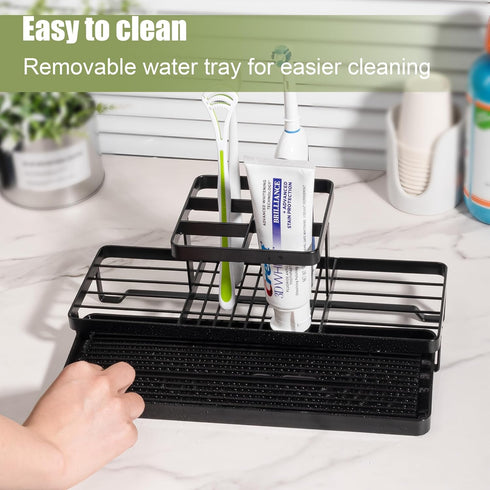 Countertop, 5 Toothbrush Holders for Bathrooms, Carbon Steel Tooth Brushing Holder Electric Toothbrush and Toothpaste