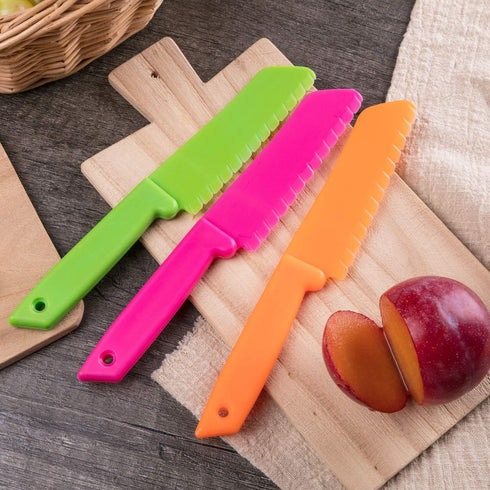 JOVITEC 10 Pieces Kid Plastic Nylon Cooking Knife Set, Safe Knives for Children in the Kitchen