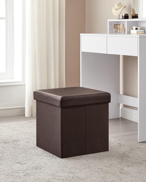 15 Inches 660 lb, ULSF10B SONGMICS MAZIE Collection - Ottoman with Storage, Footstool, Storage Ottoman, Load for Dorm
