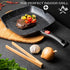Moss & Stone 11In Square Grill Pan, Nonstick Die Casting Aluminum, Removable Handle for Indoor Cooking, Meats &