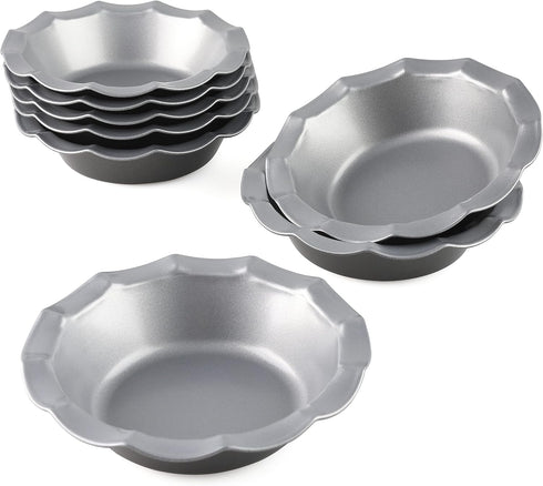 Mini Pie Pans Set of 8, Small Nonstick Round Pie Tins for Baking