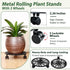 11 Inch 1 Pack Rolling Plant Stand with Wheels Wrought Iron Rolling Plant Stand with Casters Heavy Duty for Indoor