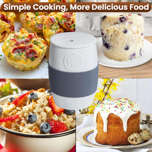 4 100% Professional Ceramic Egg Cooker for Microwave, Quick Scrambled Egg Maker Holds Up to Eggs, Easy & Healthy