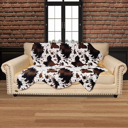 4.6 5.2 Faux Cowhide Rug Cute Cow Print Rug Cow Rugs for Bedroom Living Room Nursery Western Home Decor Area Rug, Brown
