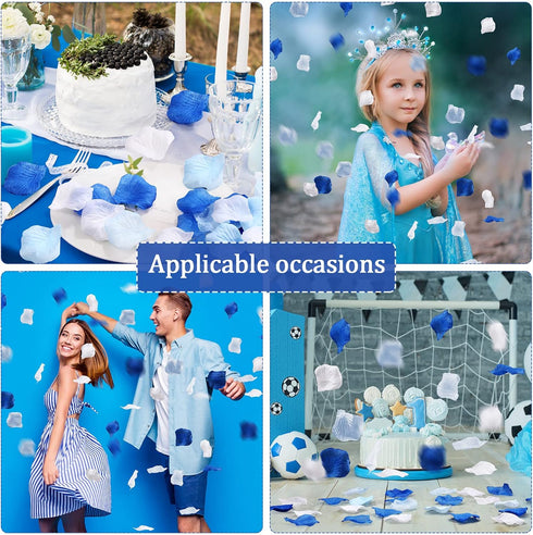 Syhood 1,600 Pcs Artificial Fake Rose Flower Petals for Wedding Decoration, Aisle Scatter, Birthday Party (Dark Blue)