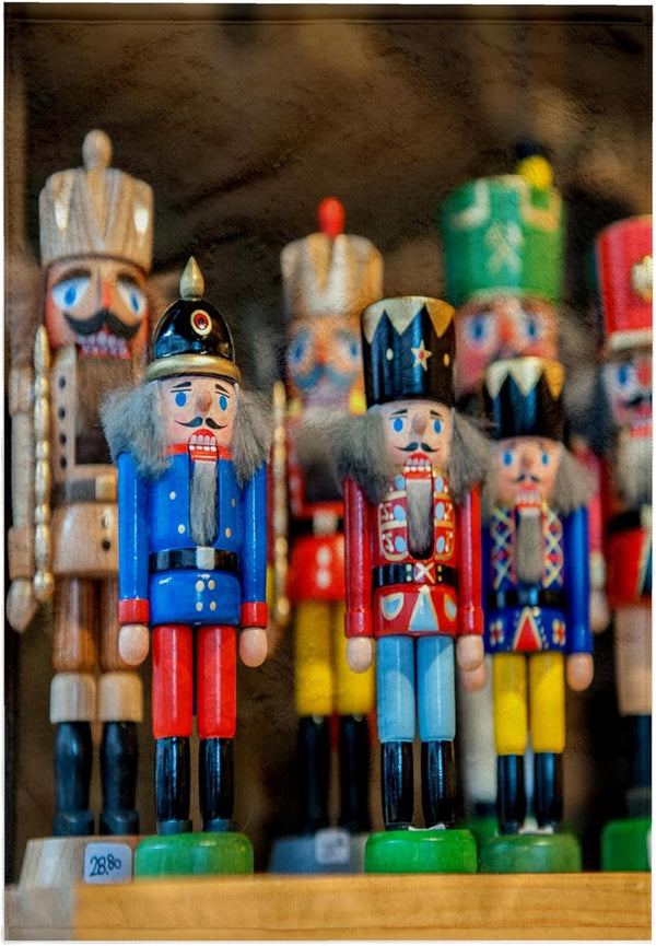 3D Rose Wooden Nutcrackers Towel, Christmas Market Mainz Germany, 15" x 22"