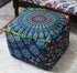 18X18X14 inches, CRAFT KALA Indian Square Patchwork Traditional Pouf Cover Indian Living Room Pom Poufs Cover