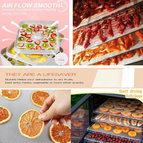 Silicone Non-Stick Dehydrator Sheets - For Fruit Dryer Mesh, Dim Sum Mesh, Dumpling Steaming Screen Mat 16"*160"
