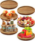 Mumufy 6 Pcs Lazy Susan Organizer, Turntable Tray for Kitchen Counter, Round Pantry Table Organization (9 Inch, Acacia