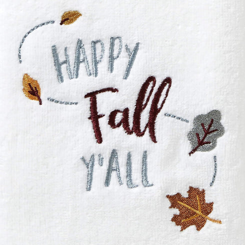 SKL Home Harvest Happy Fall Y'all Hand Towel Set for Bath/Kitchen/Bar, 16" x 25", White, 2 Count