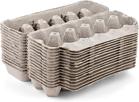 1 Dozen (Pack 15) MT Products Natural Pulp Jumbo Egg Cartons - Disposable Egg Storage Container of - Made in the USA
